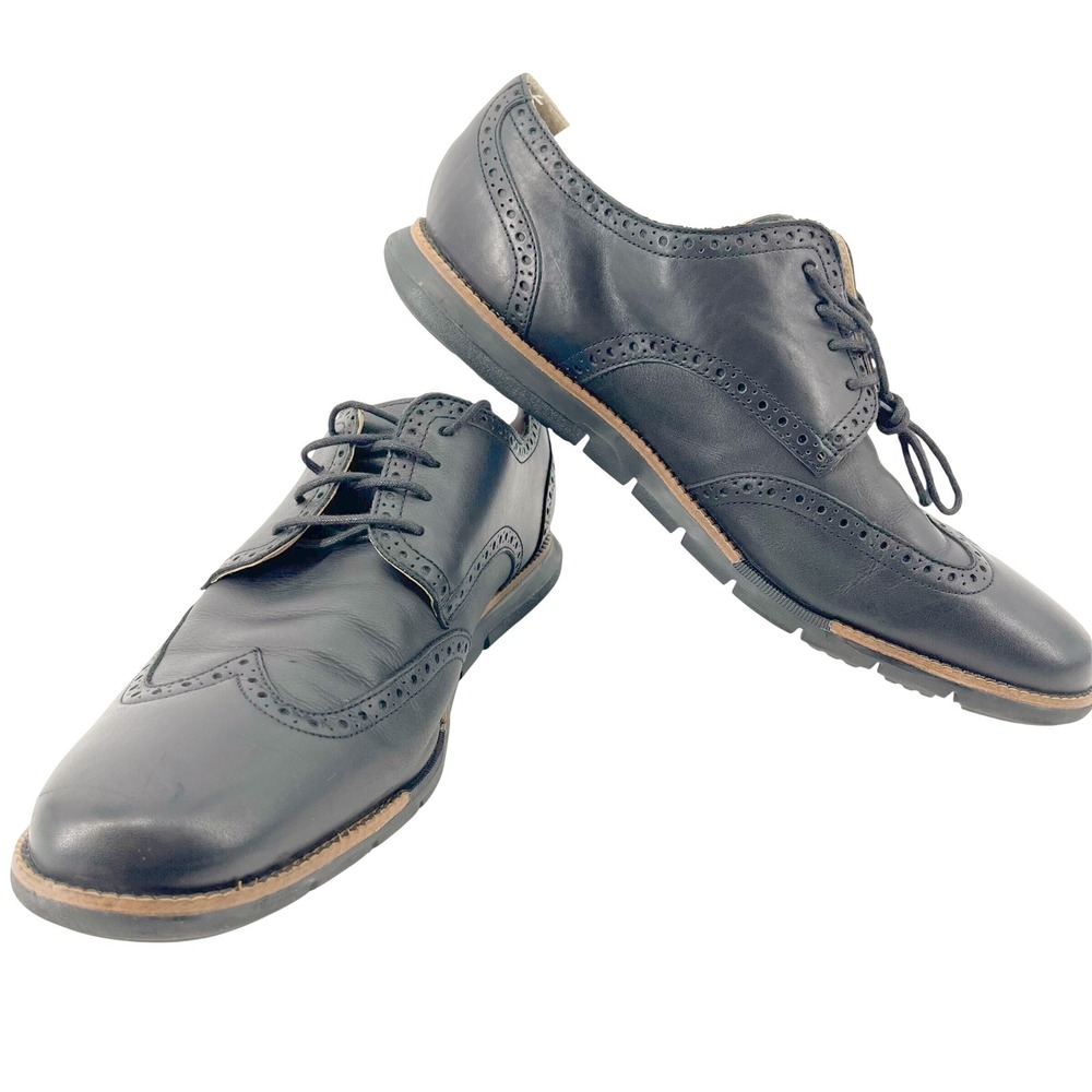 Cole Haan Grand OS Wingtip Oxford Mens 13 Black Leather Brogue C13412